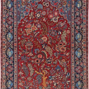 4’7″ x 6’8″ Kashan Antique Persian Rug